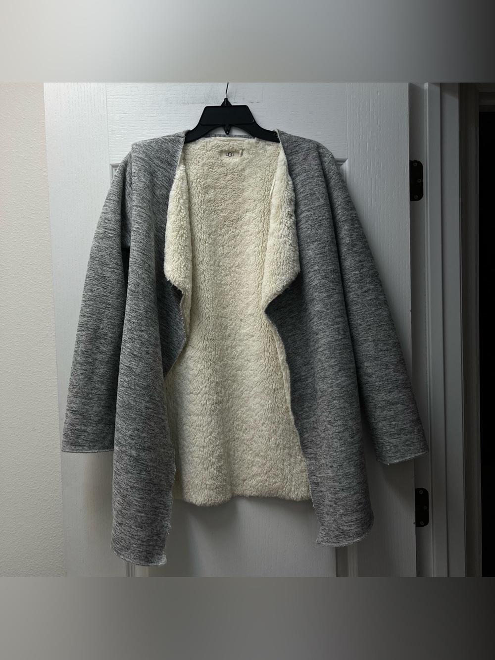 UGG Women's Grey Fleece Lined Cardigan Jacket Sz XS